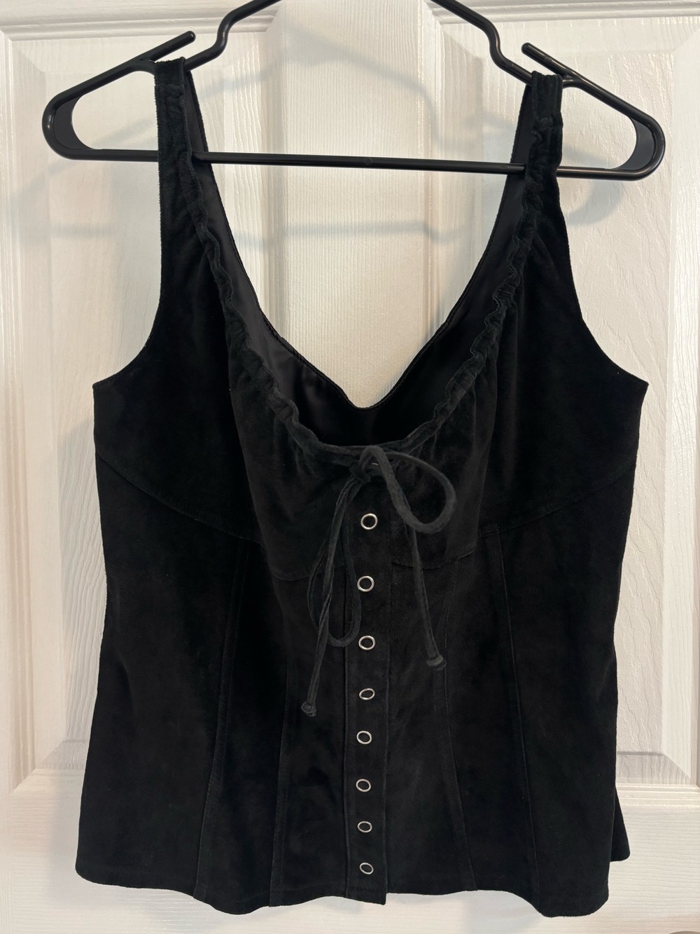 Danier Genuine Leather Suede Corset Black Tank Size 10